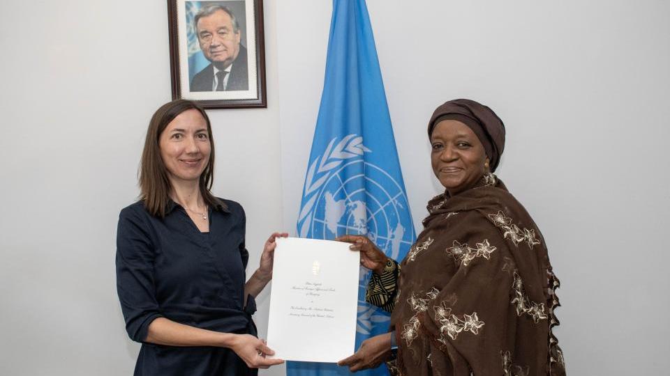 H.E. Ms. Katalin Nyirati, the new Permanent Representative of Hungary to the United Nations Office at Nairobi, the United Nations Environment Programme (UNEP), and the United Nations Human Settlements Programme (UN-Habitat), presented her credentials to Madam Zainab Hawa Bangura, Director-General of the United Nations Office at Nairobi (UNON).