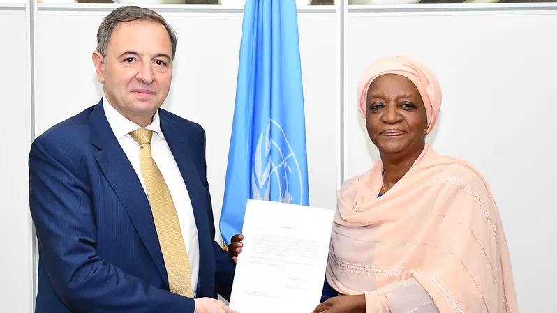H.E Mr. George Psiachas presents his credentials as Permanent Representative of the Hellenic Republic of Greece to the United Nations Offices in Nairobi.