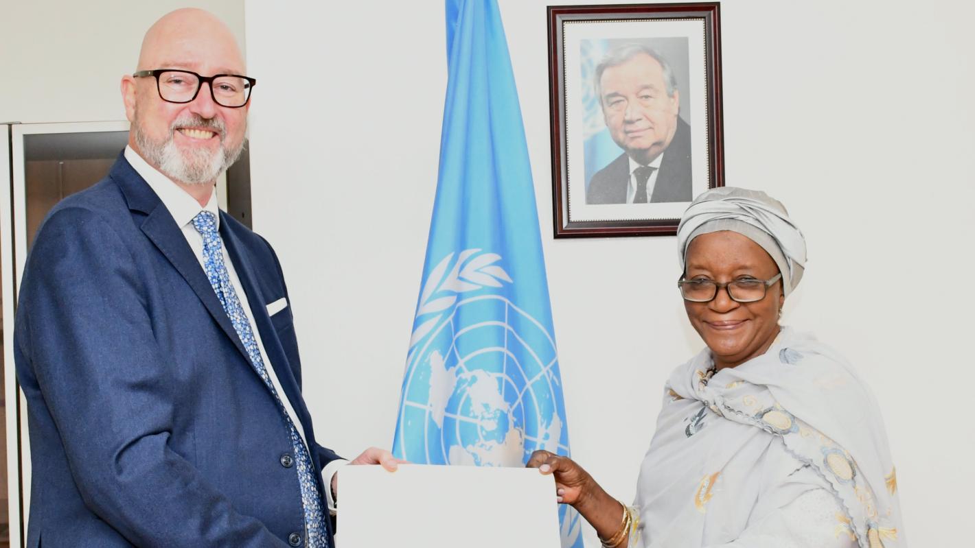 H.E Amb Geir Oddsson presents his credentials as Permanent Representative of the Republic of Iceland to the United Nations Offices in Nairobi.