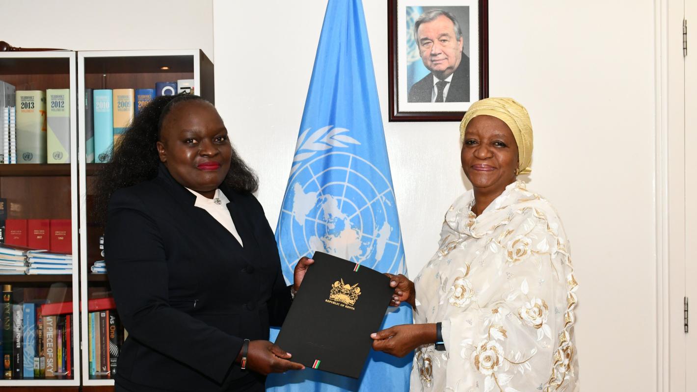 H.E Amb. Gertrude N. Angote presents her credentials as Kenya's Permanent Representative to United Nations Office at Nairobi and United Nations Environment Programme