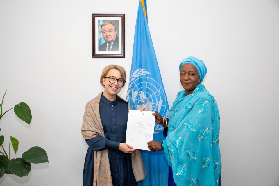 H.E. Ms. Riina-Riikka Heikka, the New Permanent Representative of the Republic of Finland to the United Nations Office at Nairobi, the United Nations Environment Programme (UNEP), and the United Nations Human Settlements Programme (UN-Habitat), presented his credentials to Madam Zainab Hawa Bangura, Director-General of the United Nations Office at Nairobi (UNON).