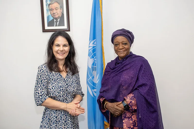 The President of the United Nations General Assembly and the UNON Director-General during an official meeting in Nairobi.