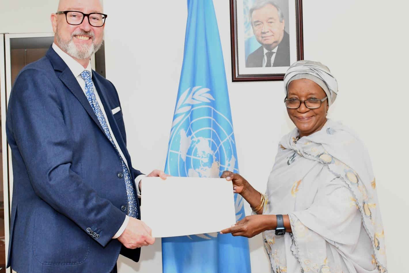 H.E Amb Geir Oddsson presents his credentials as Permanent Representative of the Republic of Iceland to the United Nations Offices in Nairobi.